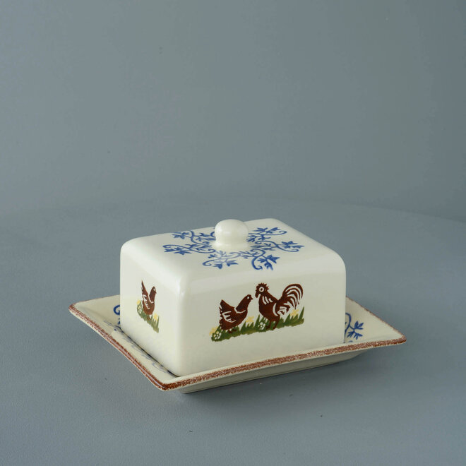 Cock & Hen Lidded Cheese Dish