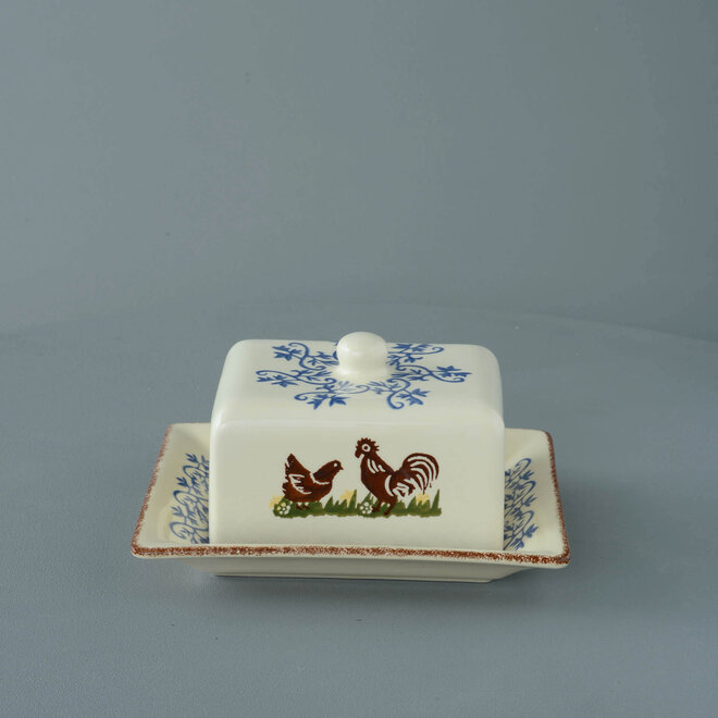 Cock & Hen Lidded Cheese Dish