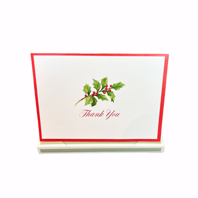 Holly Sprig Boxed Thank You Notes Set