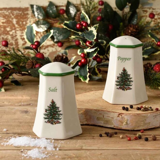 Christmas Tree Hexagonal Salt & Pepper Shaker Set
