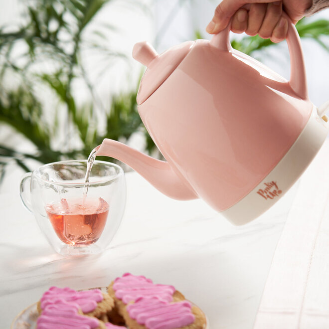 Pinky Up Noelle Pink Ceramic Electric Tea Kettle