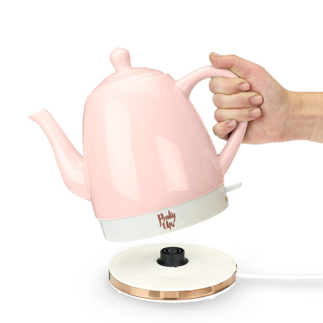 Pinky Up Noelle Pink Ceramic Electric Tea Kettle
