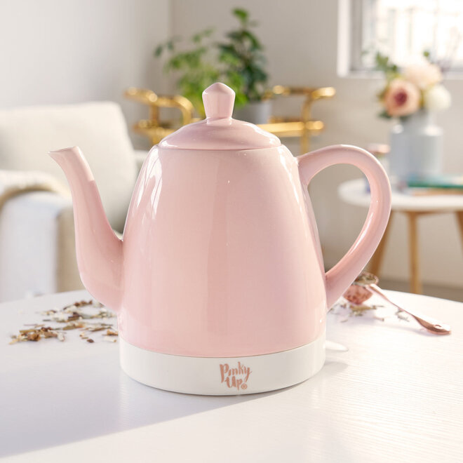 Pinky Up Noelle Pink Ceramic Electric Tea Kettle