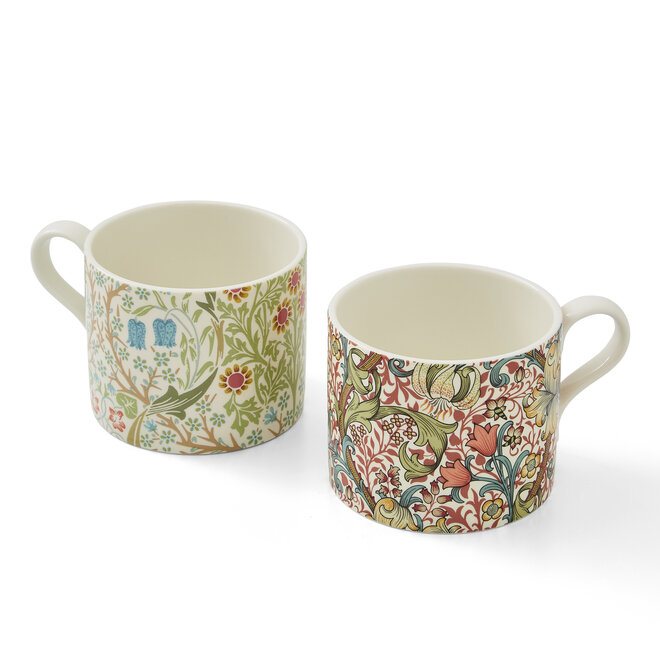Morris & Co. Set of 2 Mugs (Blackthorn and Golden Lily)
