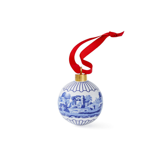 Blue Italian Christmas Scenic Bauble