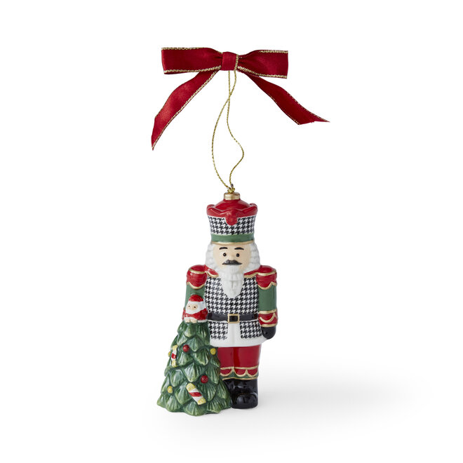 Christmas Tree Houndstooth Nutcracker Ornament