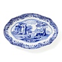 Blue Italian Oval Fluted Pickle Dish