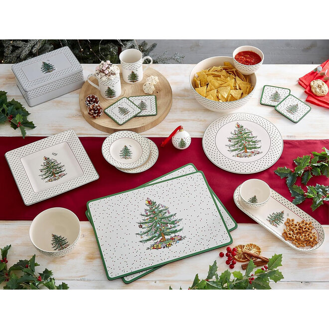 Christmas Tree Polka Dot Placemats