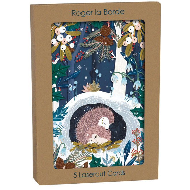 Sleeping Hedgehogs Laser-cut Boxed Christmas Cards