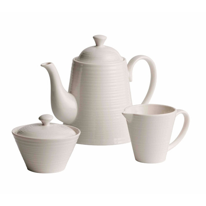 Belleek Living Ripple Creamer & Sugar