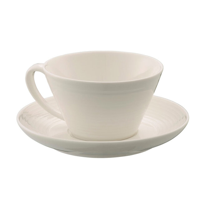 Belleek Living Ripple Teacup & Saucer