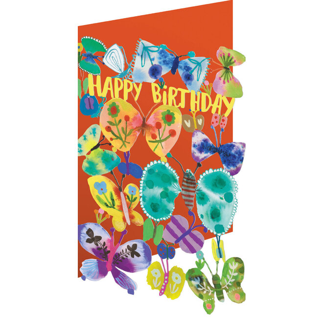 Happy Butterfly Laser-cut Birthday Card