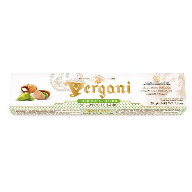 Vergani Soft Nougat with Pistachios & Almonds Bar
