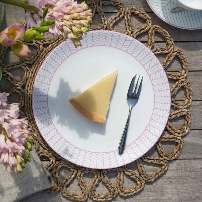 Jo Deakin Ebb Pink & Turquoise Tea Plate