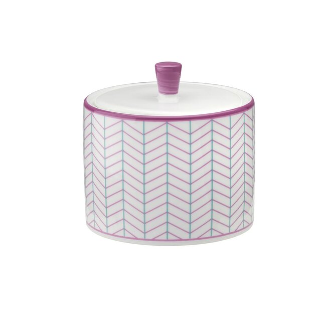 Ebb Sugar Bowl in Pink & Turquoise