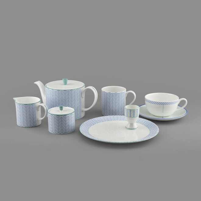 Jo Deakin Ebb Blue & Turquoise Milk Jug