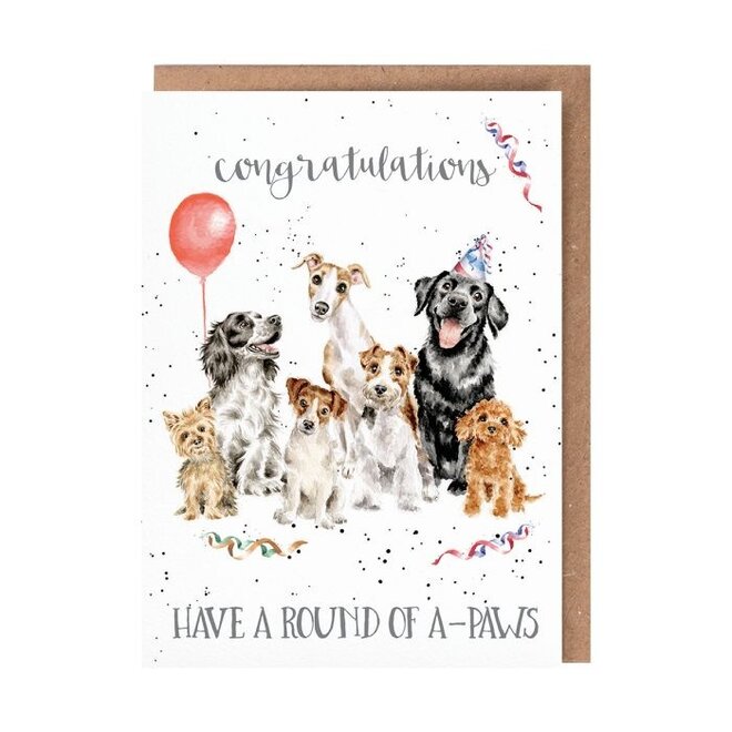 Round of A-Paws Dog Birthday Card