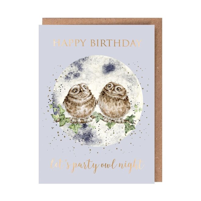 Let's Party Owl-Night Birthday Card