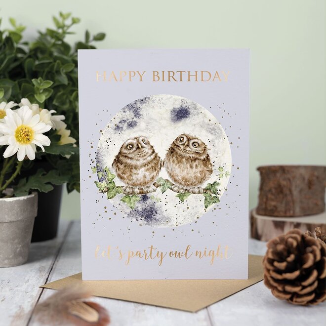 Wrendale "Let's Party OwlNight" Birthday Card British Isles