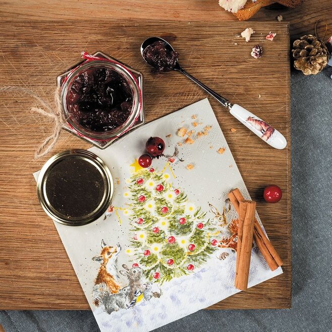 Oh Christmas Tree Woodland Animals Paper Cocktail Napkins