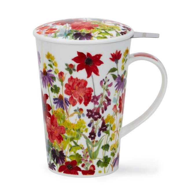 Shetland Cottage Border Red Infuser Mug Set