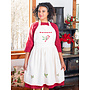 Candy Cane Ecru Cross Stitch Embroidered Chef Apron