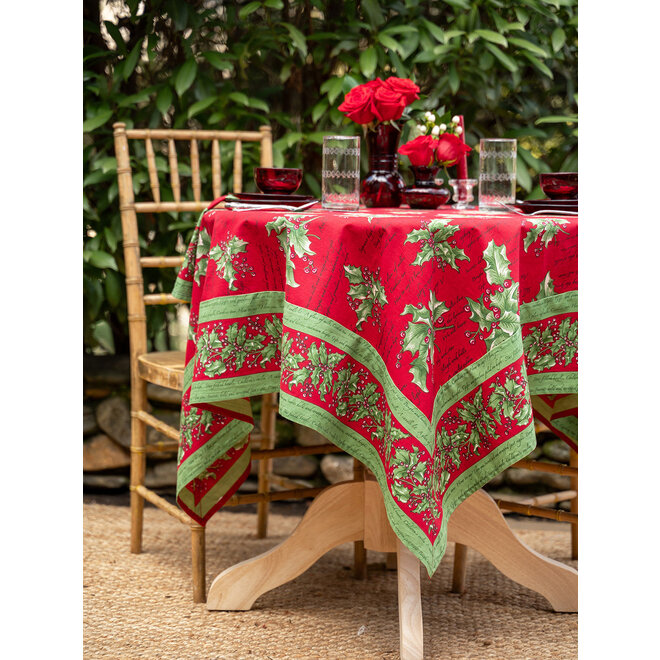 Holly Song Red Tablecloth, 60" x 90"