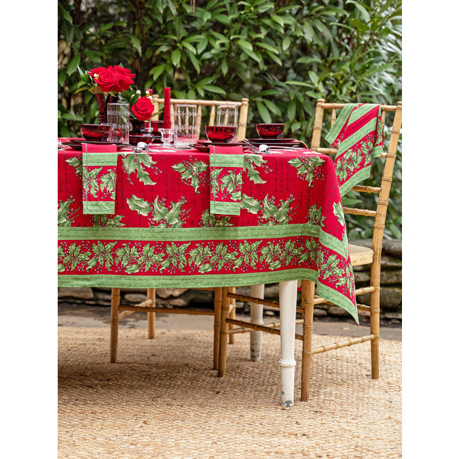 Holly Song Red Tablecloth, 60" x 90"
