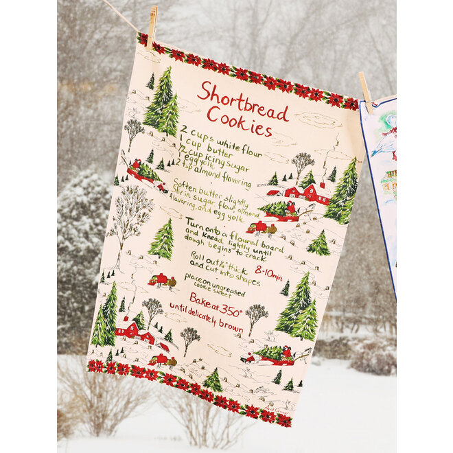 Yuletide White Shortbread Tea Towel