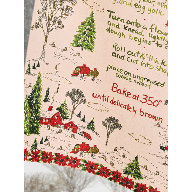 Yuletide White Shortbread Tea Towel
