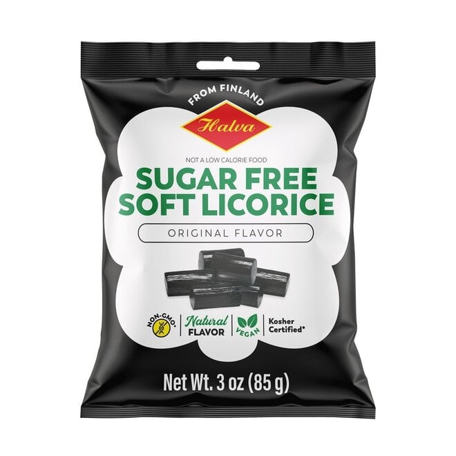 Halva European Style Sugar-Free Black Licorice Bag