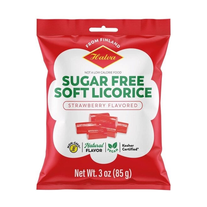 Halva European Style Sugar-Free Strawberry Licorice Bag