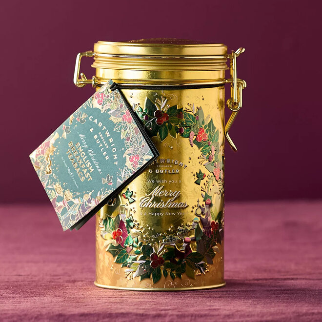 Cartwright & Butler Merry Christmas English Breakfast Tea Caddy 30s
