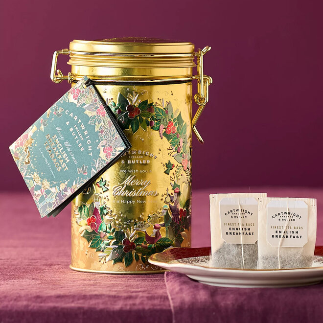 Cartwright & Butler Merry Christmas English Breakfast Tea Caddy 30s