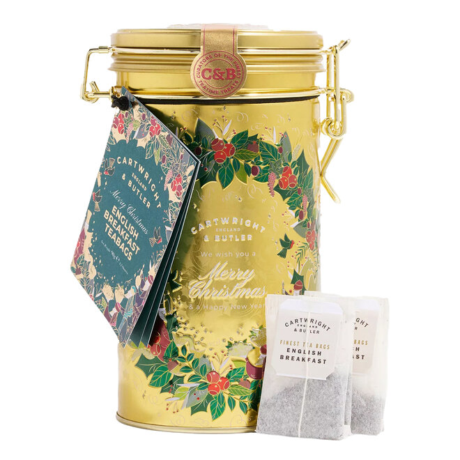 Cartwright & Butler Merry Christmas English Breakfast Tea Caddy 30s