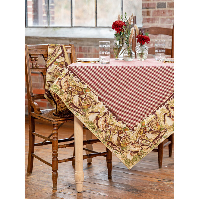 Pheasant Cabernet Tablecloth, 60" x 90"