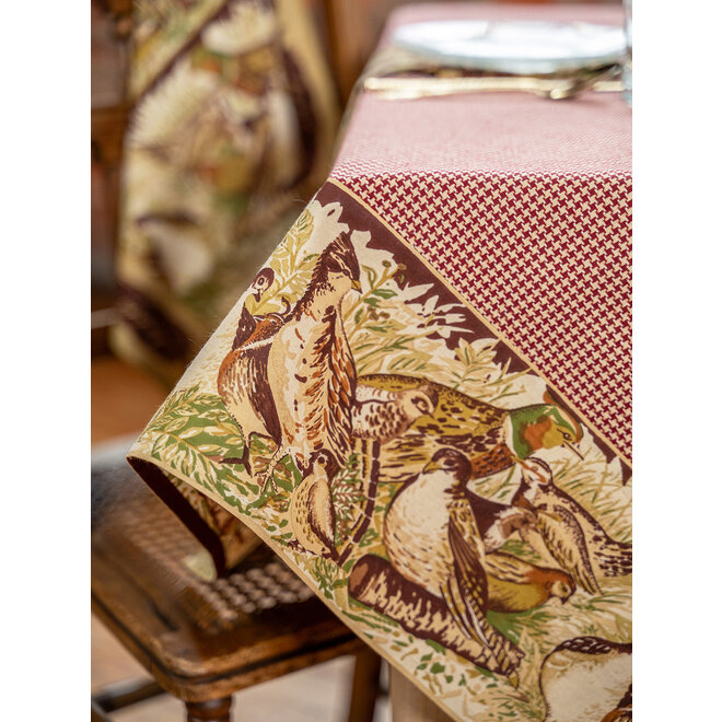 Pheasant Cabernet Tablecloth, 60" x 90"