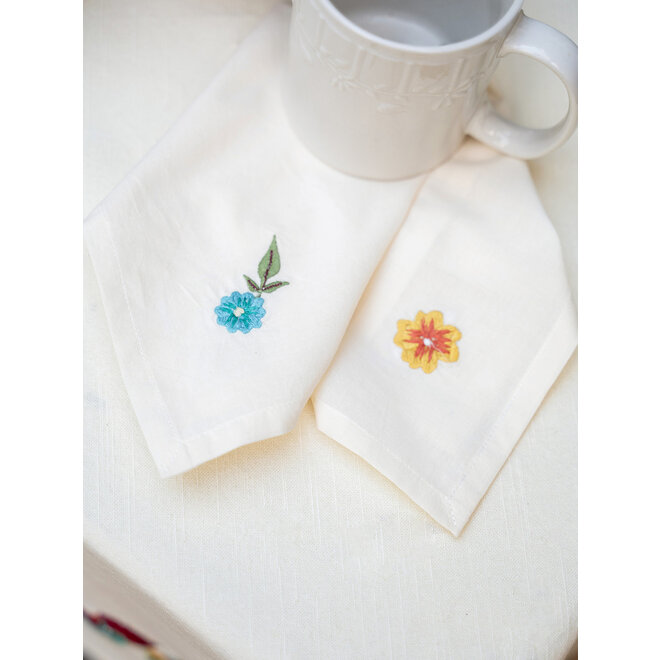 Rooster Embroidered Tea Napkins