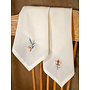 Nature's Beauty Ecru Embroidered Tea Napkins