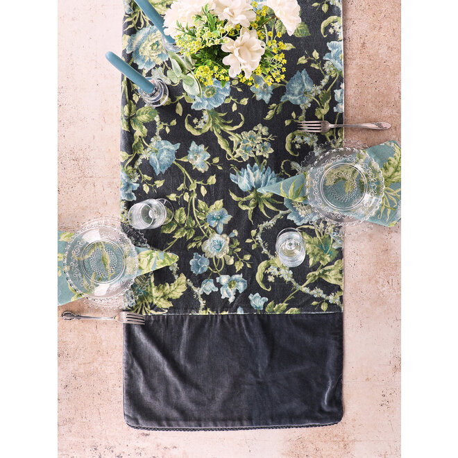 Lillian Velvet Runner (Charcoal)