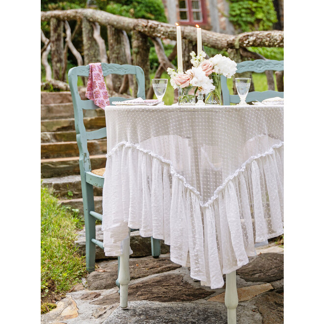 Ella Dot Lace Tablecloth, 56" x 56"