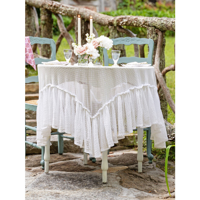 Ella Dot Lace Tablecloth, 56" x 56"