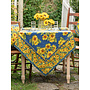 Sunflower Valley Navy Tablecloth, 60" x 90"