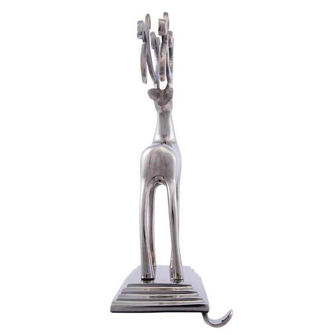 Silver Metal Reindeer Stocking Hanger