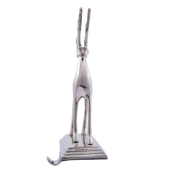 Silver Metal Reindeer Stocking Hanger
