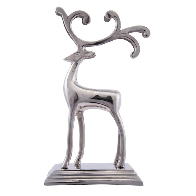 Silver Metal Reindeer Stocking Hanger