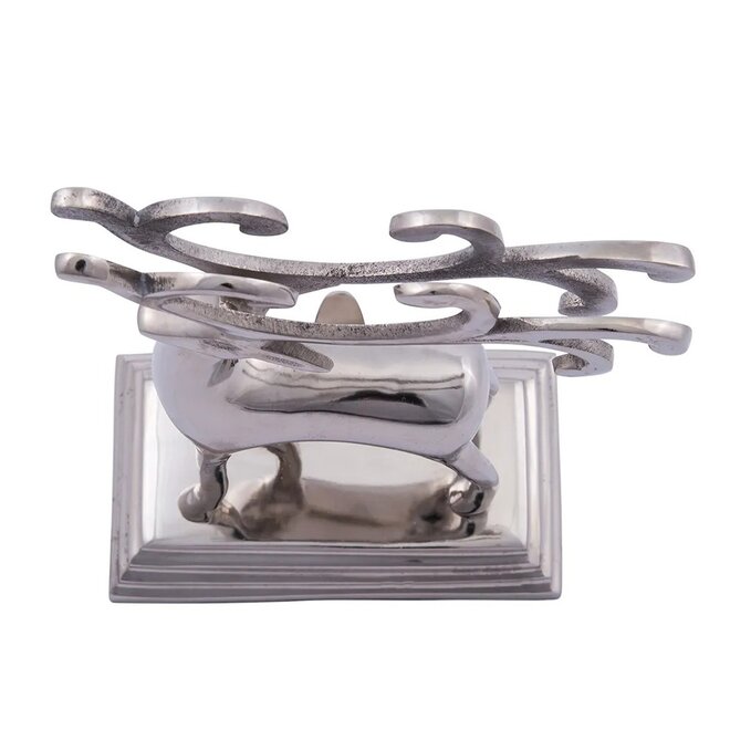 Silver Metal Reindeer Stocking Hanger