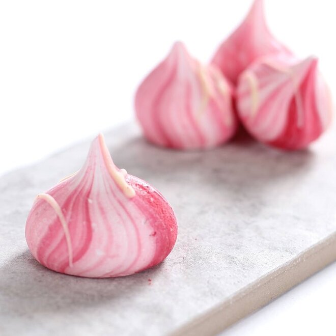 Flower & White White Chocolate Raspberry Meringue Drops