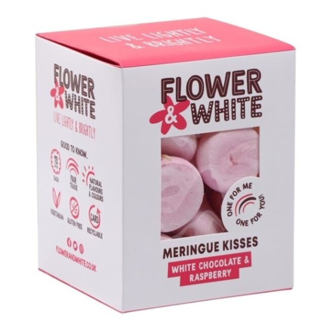 Flower & White White Chocolate Raspberry Meringue Drops
