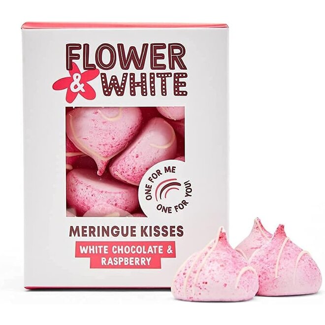 Flower & White White Chocolate Raspberry Meringue Drops